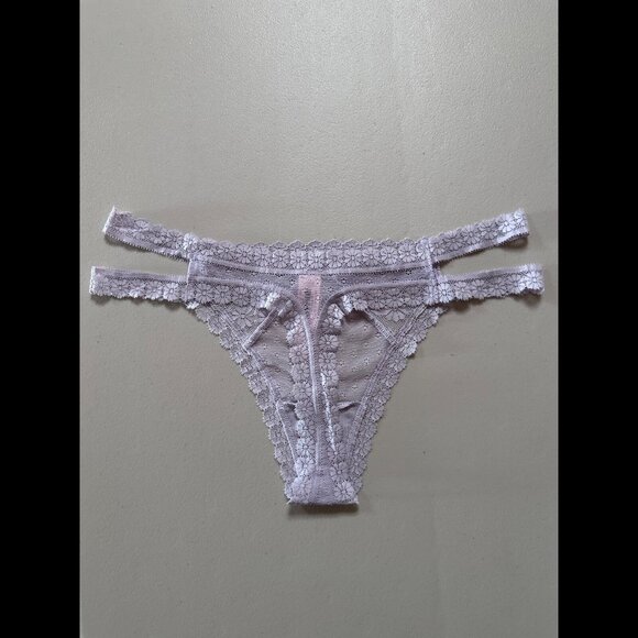 Victoria's Secret Other - New Victoria Secret Underwear Medium Purple Strap Lacey Flower Thong / String